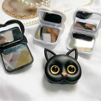 Picture of Cat Mirror Phone Holder with Folding Bracket Phone Grip Cellphone Stand Compatible All Smartphones