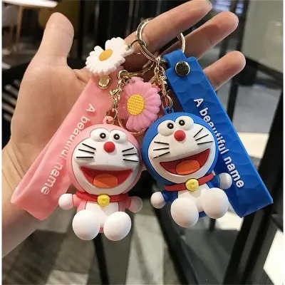 Picture of Anime Cartoon Doraemon Keychain Cute Car Key Ring Small Doll Pendant Backpack Gifts for Friends