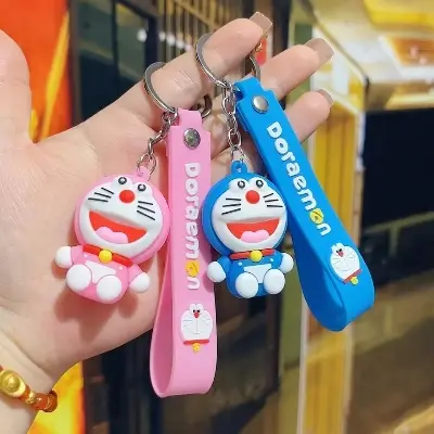 Picture of Anime Cartoon Doraemon Keychain Cute Car Key Ring Small Doll Pendant Backpack Gifts for Friends