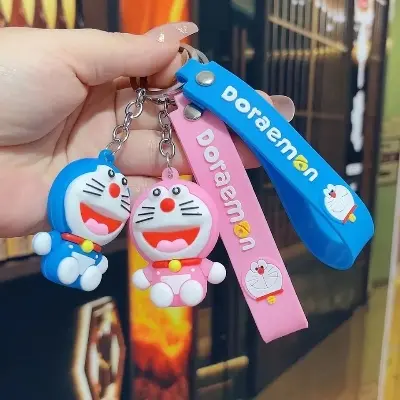 Picture of Anime Cartoon Doraemon Keychain Cute Car Key Ring Small Doll Pendant Backpack Gifts for Friends