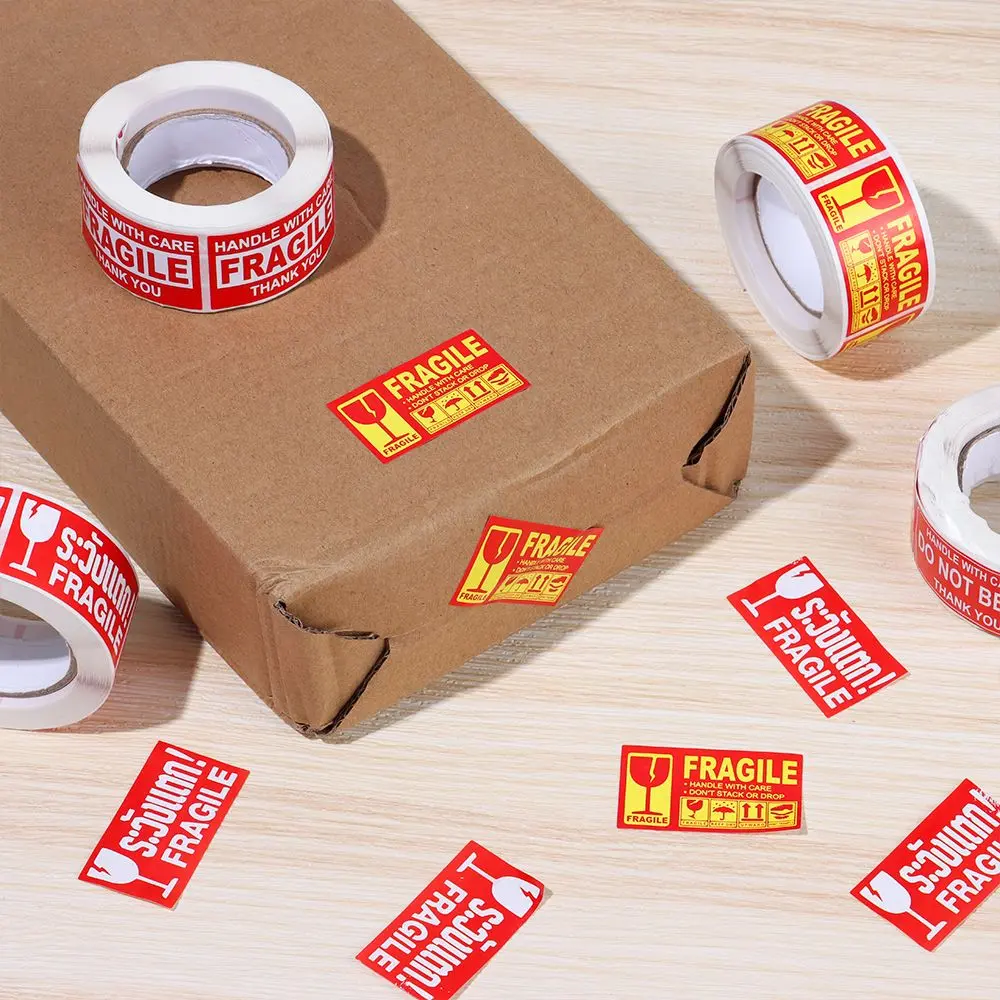 Picture of Fragile Warning label sticker Roll 150\250pcs Heat resistant self adhesive logistics accessories
