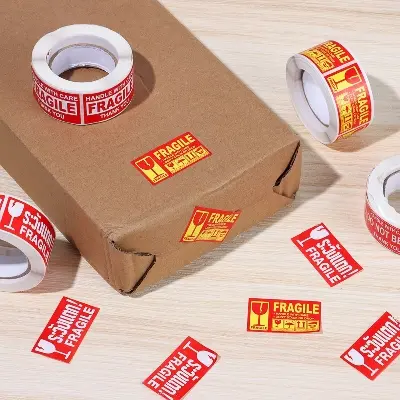 Picture of Fragile Warning label sticker Roll 150\250pcs Heat resistant self adhesive logistics accessories