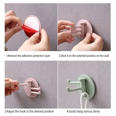 Picture of Strong Self Adhesive Hook Key Storage Hanger For Kitchen Bathroom Door Wall Multi Function
