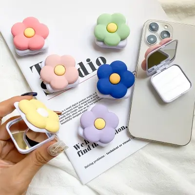 Picture of Flower Mirror Universal Phone Holder Griptok Support For Smartphone Grip Folding Finger Stand Socket