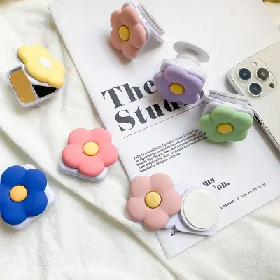 Picture of Flower Mirror Universal Phone Holder Griptok Support For Smartphone Grip Folding Finger Stand Socket