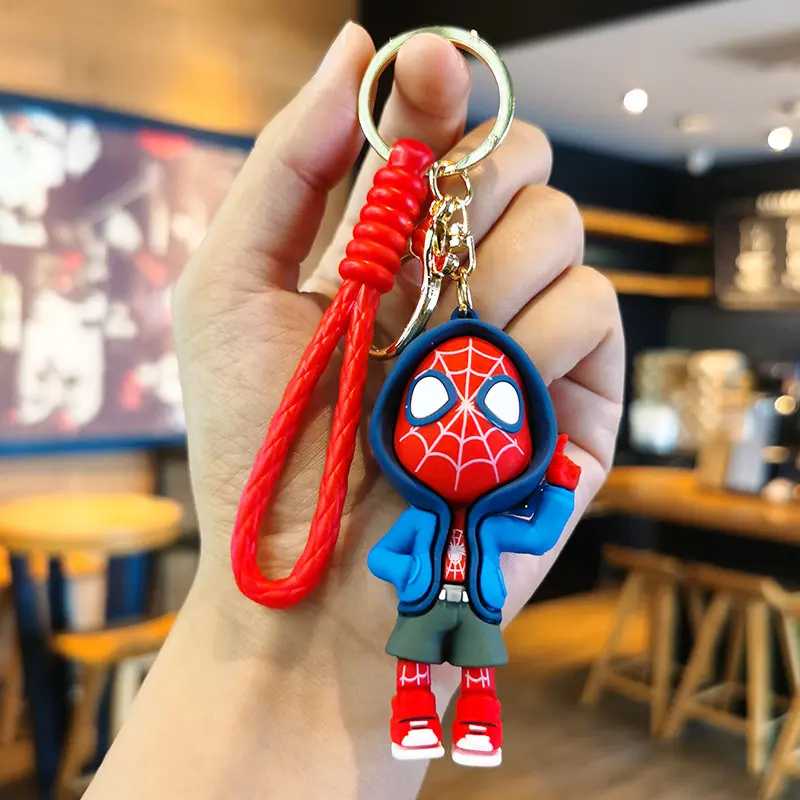Picture of Marvel Spider Man Cute Doll Pendant Action Figures Avengers Iron Man Captain America Keychain Bag Keyring Pendant Birthday Gifts