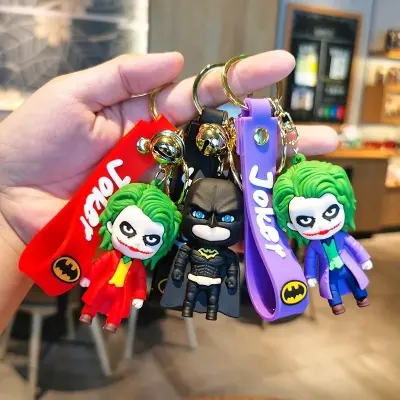 Picture of Anime Cartoon Marvel Batman Joker Image Doll Keychain Cute Halloween Series Key Ring Pendant Ornaments Jewelry Gifts for Friends