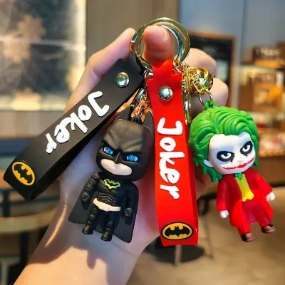 Picture of Anime Cartoon Marvel Batman Joker Image Doll Keychain Cute Halloween Series Key Ring Pendant Ornaments Jewelry Gifts for Friends
