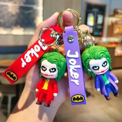 Picture of Anime Cartoon Marvel Batman Joker Image Doll Keychain Cute Halloween Series Key Ring Pendant Ornaments Jewelry Gifts for Friends