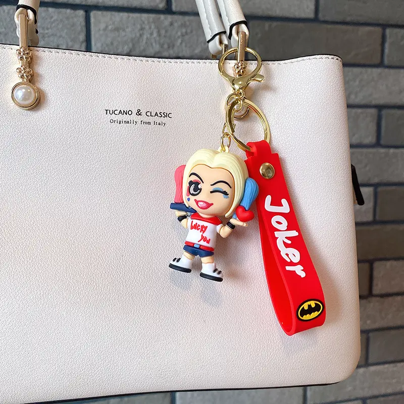 Picture of Anime Cartoon Marvel Batman Joker Image Doll Keychain Cute Halloween Series Key Ring Pendant Ornaments Jewelry Gifts for Friends