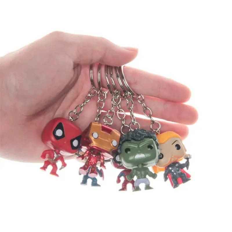 Picture of Marvel Avengers Spiderman Keychain Superhero Heroes Anime Doll Cartoon Iron Man Spiderman Keyring