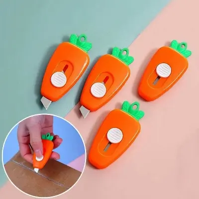 Picture of 1 Piece Mini Pocket Carrot Utility Knife Paper Cutter Craft Wrapping Stationery