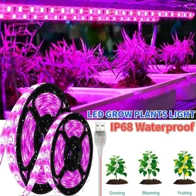 Picture of Plant Light Grow LED Strip 5V USB LED 1meter Full Spectrum LED Chip For Greenhouse Flower Seedling Grow Tent Hydroponic Purple