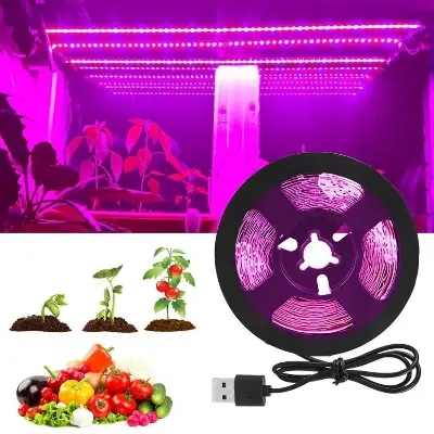 Picture of Plant Light Grow LED Strip 5V USB LED 1meter Full Spectrum LED Chip For Greenhouse Flower Seedling Grow Tent Hydroponic Purple