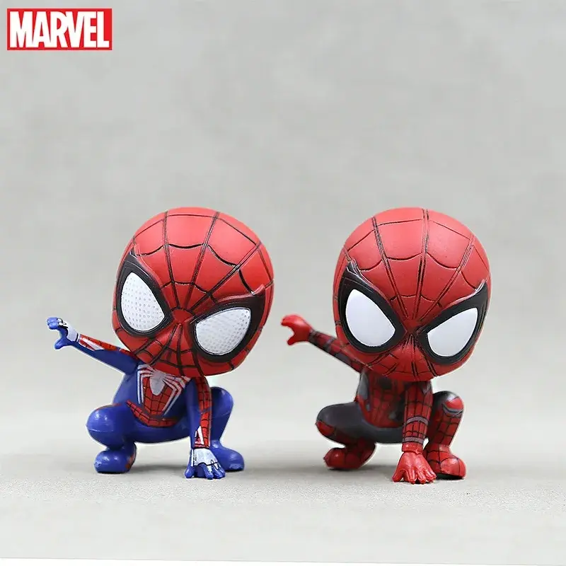 Picture of Disney 8Cm Spiderman Pvc Action Toy Figures Cartoon Anime Marvel Hero Model Doll Kawaii Cute Childer Kids Toys Birthday Gift
