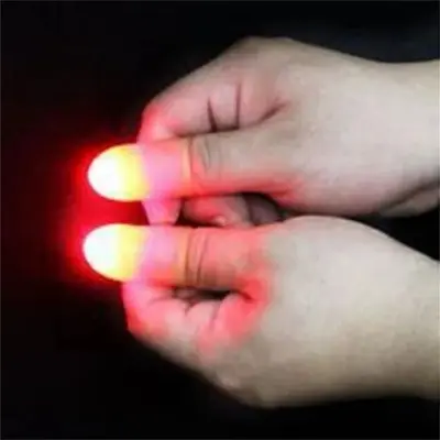 Picture of 2 Pcs/set Magic Thumbs Light Toys for Adult Magic Trick Props Blue Light Led Flashing Fingers Halloween Party Toys for Children Multicolor