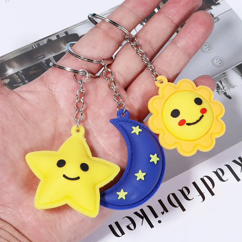 Picture of Cute Rainbow Keychain Cartoon Kawaii Bag Car Airpods Box Phone Charm Jewelry Pink