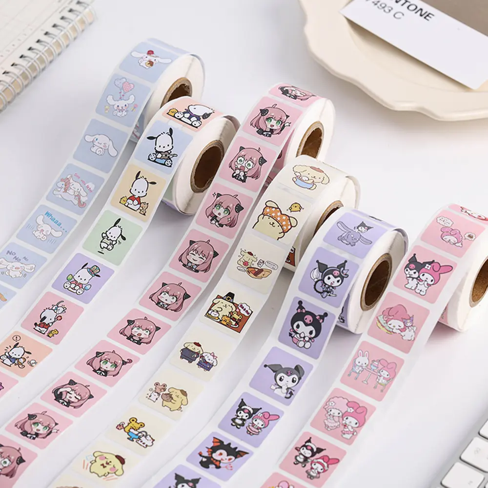 Picture of 500Pcs Sanrio Kuromi Hellokitty Melody Kawaii Sticker Anime Cartoon Cinnamoroll Cute Seal Sticker Birthday Festival Reward Gift