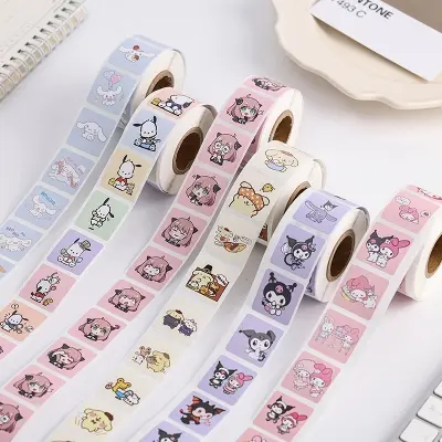 Picture of 500Pcs Sanrio Kuromi Hellokitty Melody Kawaii Sticker Anime Cartoon Cinnamoroll Cute Seal Sticker Birthday Festival Reward Gift