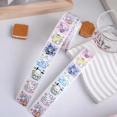 Picture of 500Pcs Sanrio Kuromi Hellokitty Melody Kawaii Sticker Anime Cartoon Cinnamoroll Cute Seal Sticker Birthday Festival Reward Gift