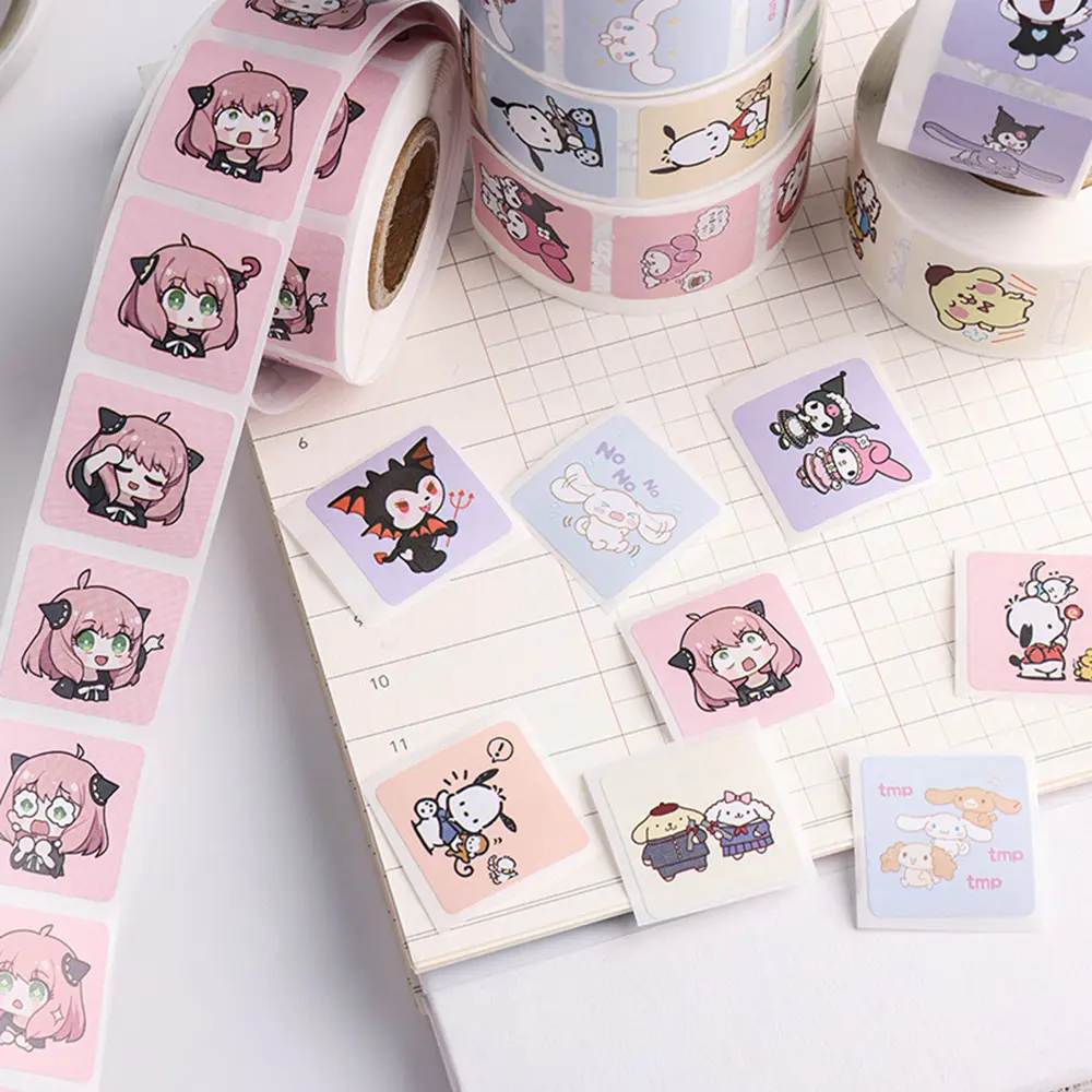Picture of 500Pcs Sanrio Kuromi Hellokitty Melody Kawaii Sticker Anime Cartoon Cinnamoroll Cute Seal Sticker Birthday Festival Reward Gift