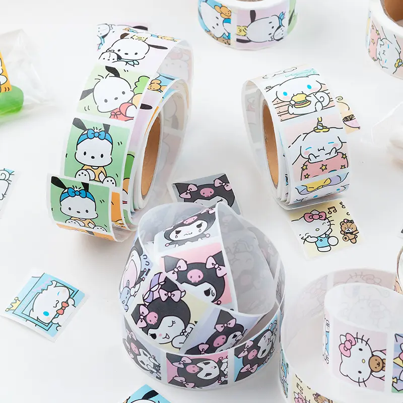 Picture of 500Pcs Sanrio Kuromi Hellokitty Melody Kawaii Sticker Anime Cartoon Cinnamoroll Cute Seal Sticker Birthday Festival Reward Gift