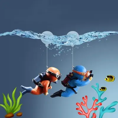 Picture of 1pc Floating Diver Aquarium Decoration Simulated Mini Diver Personality Landscaping Decoration Cute Domestic Aquatic Pet Supplies