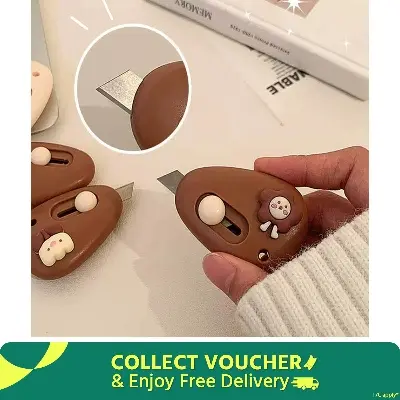 Picture of 1pc Cute Cartoon Pebble Portable Art Knife Unpacking Express Knife Student Mini Paper Knife School Office Cutting Supplies