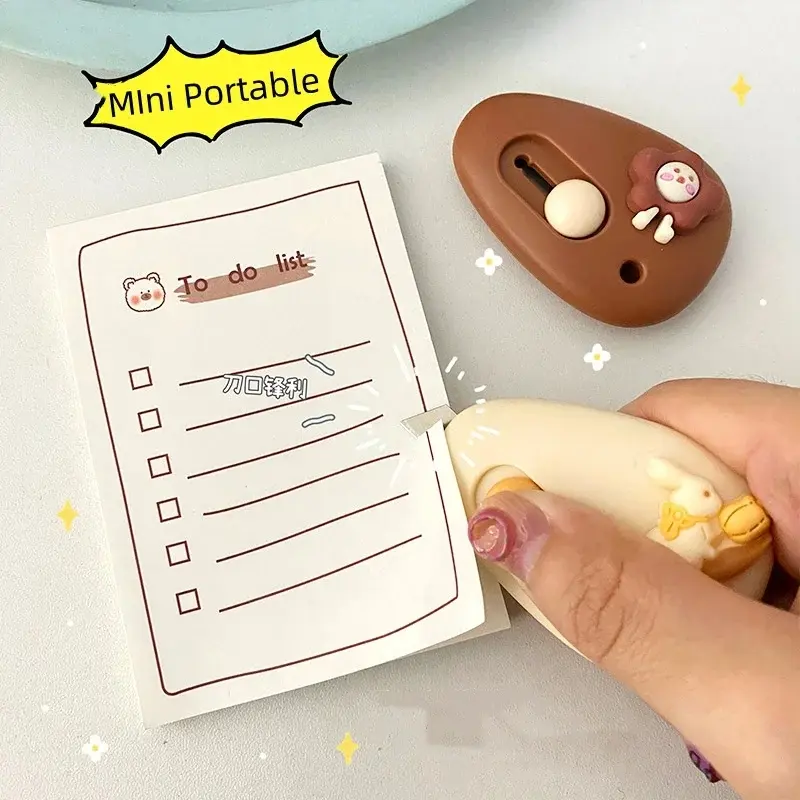 Picture of 1pc Cute Cartoon Pebble Portable Art Knife Unpacking Express Knife Student Mini Paper Knife School Office Cutting Supplies