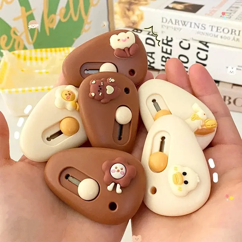 Picture of 1pc Cute Cartoon Pebble Portable Art Knife Unpacking Express Knife Student Mini Paper Knife School Office Cutting Supplies