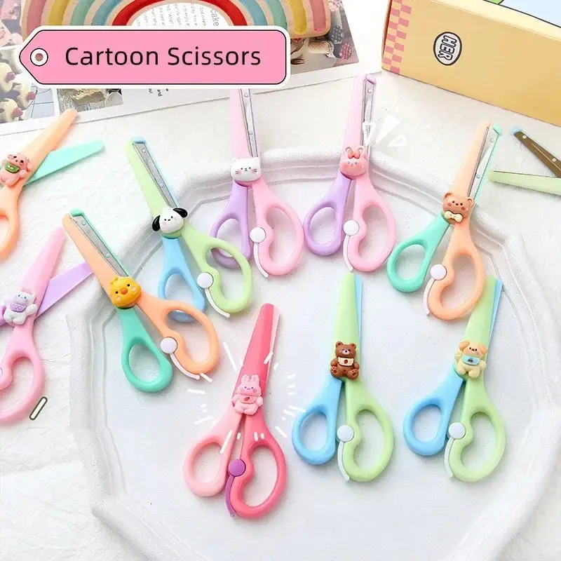 Picture of Scissors Cute Cartoon Animal Stationery Scissors DIY Scrapbook Cutting Paper Scissors Student Supplies