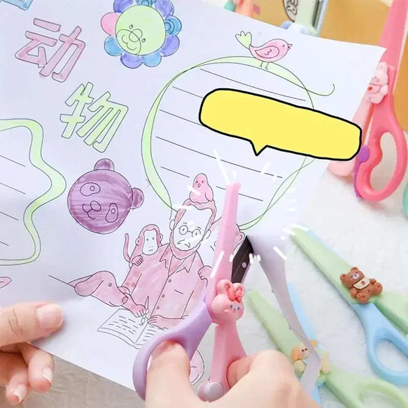 Picture of Scissors Cute Cartoon Animal Stationery Scissors DIY Scrapbook Cutting Paper Scissors Student Supplies