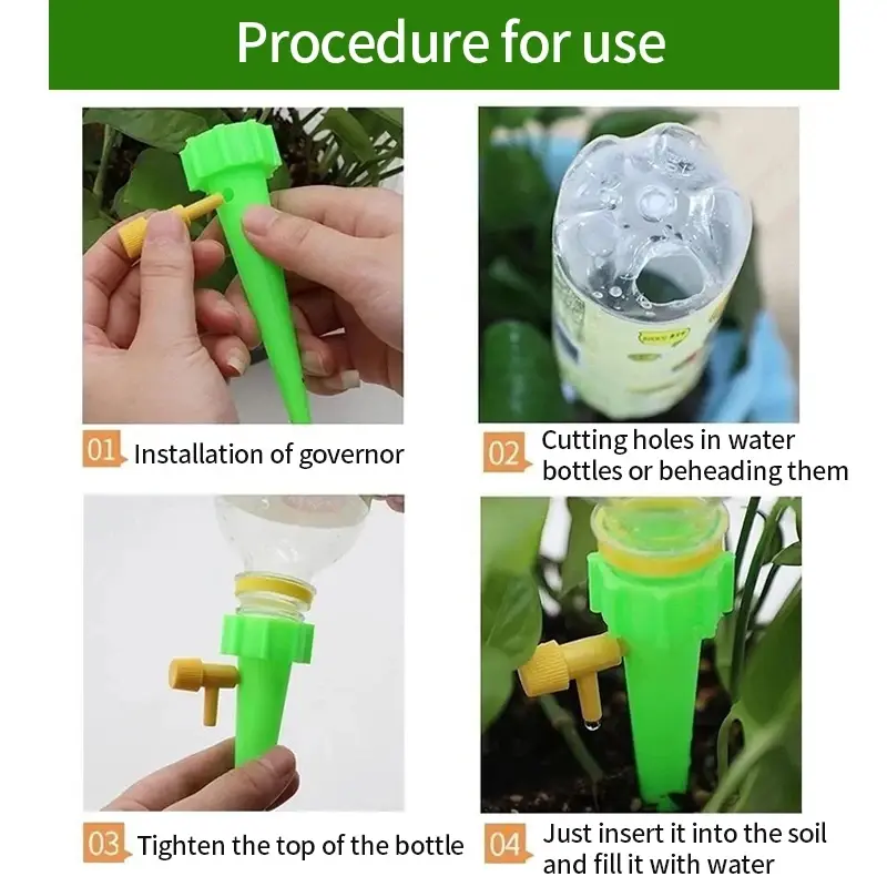Picture of Adjustable Control Water Dripper Self-Watering Kits Automatic Drip Irrigation System Kits Plant Watering Spike Device Greenhouse