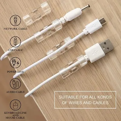 Picture of 20\16Pcs Cable Clips Self-Adhesive Cable Organizer Cord Management System Cord Holder for Wire Management Desk Car Office Home
