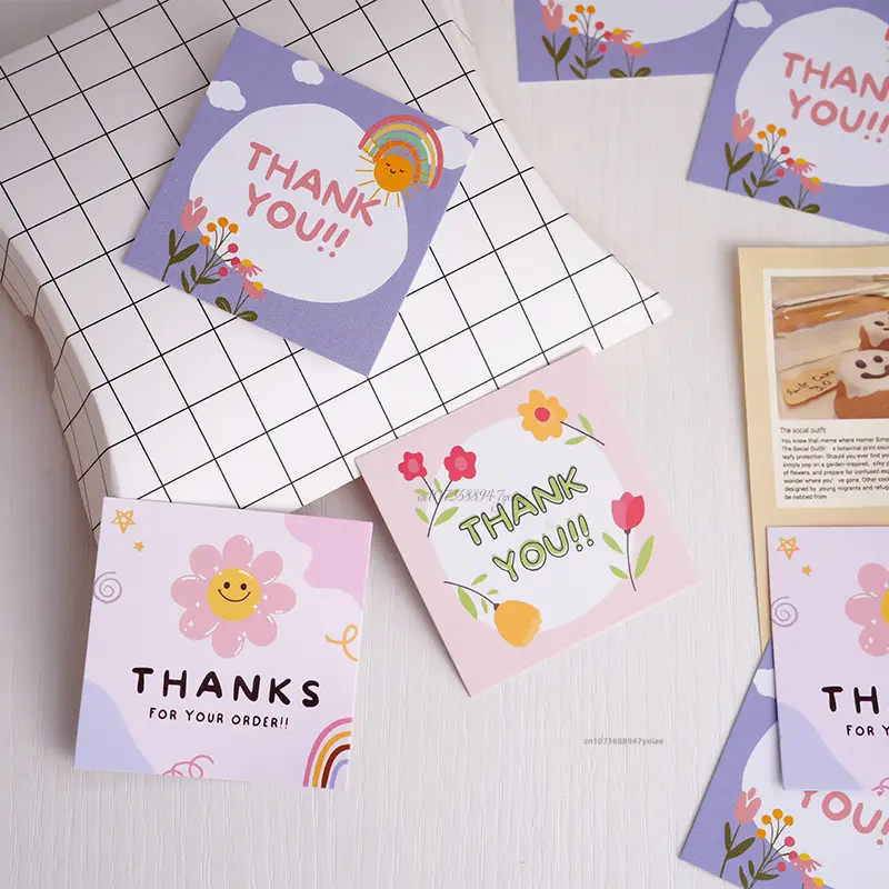 Picture of 30 pcs White Thank You Card Thank You For Your Order Card Praise Labels For Small Businesses Decor For Small Shop Gift Packet