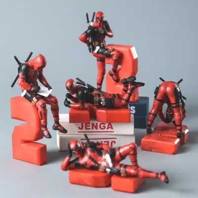 Picture of Desk Decoration Deadpool Car Home Office Marvel 8cm X-MAN Funny Cute Figure Model Toys