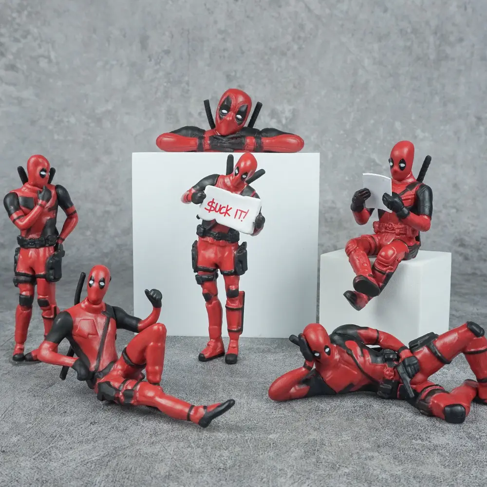 Picture of Desk Decoration Deadpool Car Home Office Marvel 8cm X-MAN Funny Cute Figure Model Toys