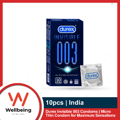 Picture of Durex Invisible 003 Condoms 10s | Micro Thin Condom for Maximum Sensations(Clear)