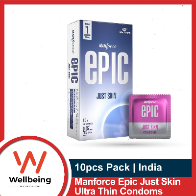 Picture of Manforce Epic Just Skin Ultra Thin Condoms 10pcs Pack | India(Clear)
