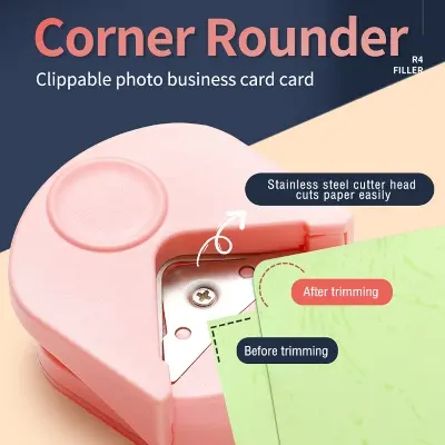 Picture of R4 Card Rounded Cutter Corner Rounder Paper Hole Trimmer Angle Punch Photo Die Cutter Scrapbook Office DIY Craft HandTool