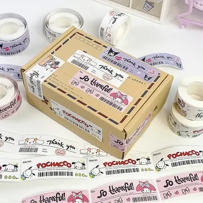 Picture of 120pcs Cute Sanrio Kuromi My Melody Stickers Roll Kawaii Cartoon Thank You Sealing Labels Sticker