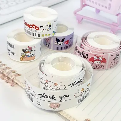 Picture of 120pcs Cute Sanrio Kuromi My Melody Stickers Roll Kawaii Cartoon Thank You Sealing Labels Sticker
