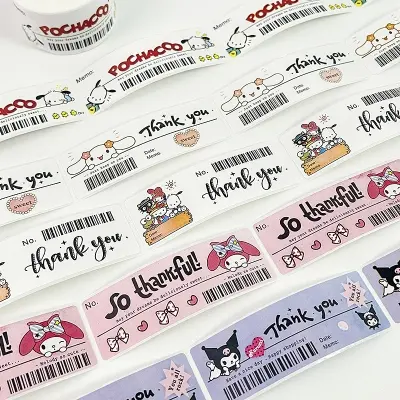 Picture of 120pcs Cute Sanrio Kuromi My Melody Stickers Roll Kawaii Cartoon Thank You Sealing Labels Sticker