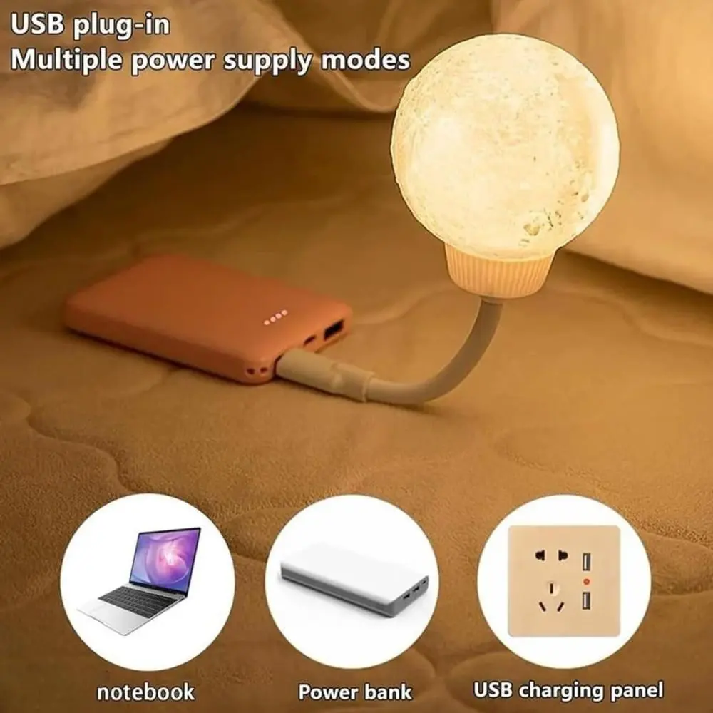 Picture of New Moon USB Lamp Plug-In Moon Shaped Night Light Modes Rotatable Light For Home Bedroom Type 1
