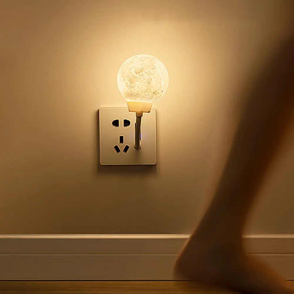 Picture of New Moon USB Lamp Plug-In Moon Shaped Night Light Modes Rotatable Light For Home Bedroom Type 1
