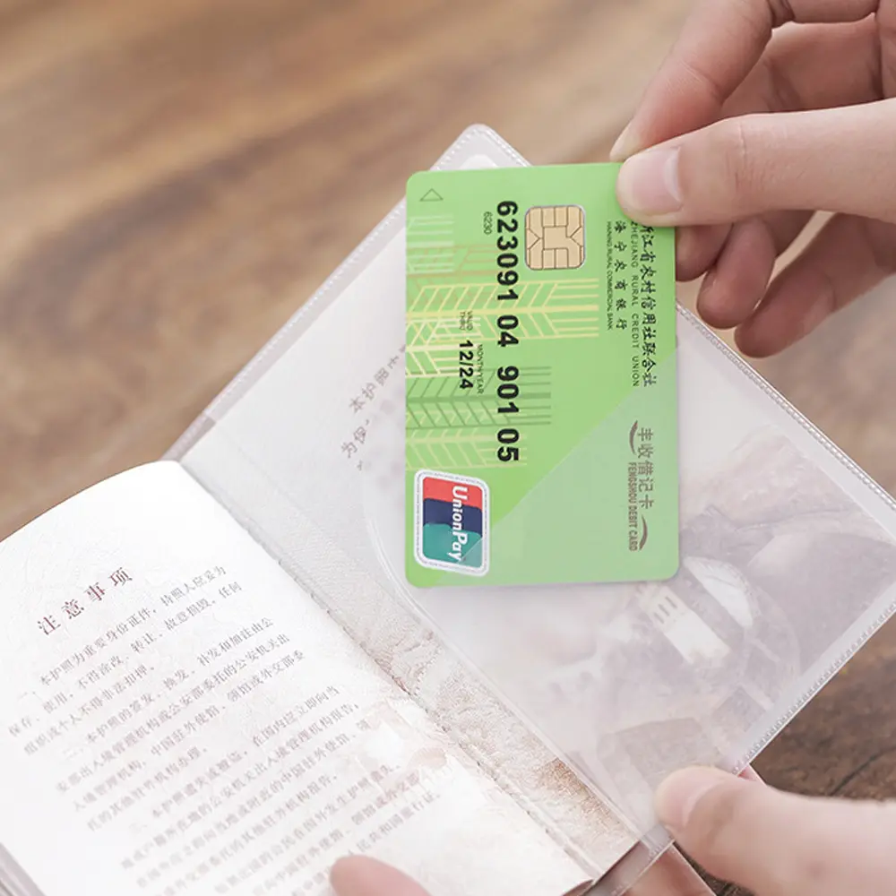 Picture of 1/2PCS PVC Waterproof Travel Passport Cover Credit Card Holder Transparent Protective Case For Certificate Card Documents Pouch
