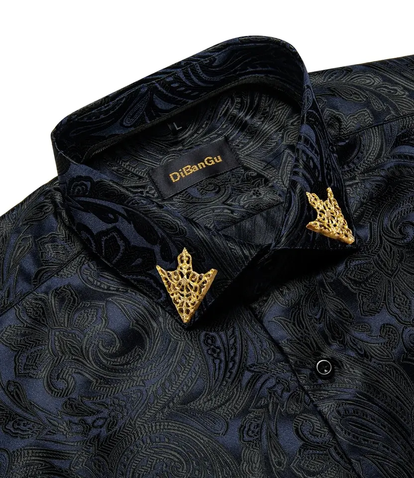 Picture of Vintage Fashion Triangle Hollowed Out Shirt Collar Pin for Men Collar Corner Badge Brooch Jewelry Accessories