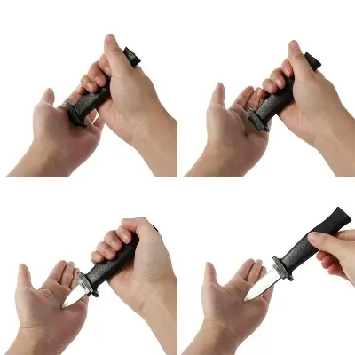 Picture of Magic Plastic Prank Props Knife Prank Toy Fake Knife Black