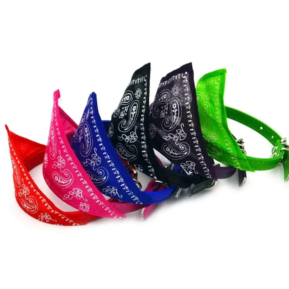 Picture of Adjustable Pet Bandana Collar, Polyester Knit Fabric Saliva Towel, Triangle Neckerchief for Small