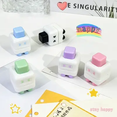 Picture of 1PC Cute robot 5mm loose-leaf puncher small mini manual single hole puncher paper puncher